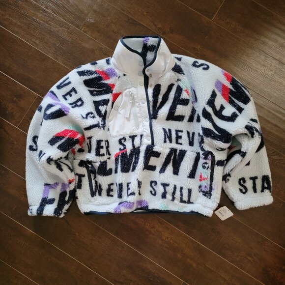 Free People Hit The Slopes Pullover Womens S Fleece Cozy Outdoors Boho Oversized - Picture 2 of 6